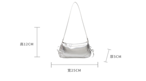 Sac à bandoulière multifonctionnel Bow Underarm en cuir PU avec doublure en polyester, sac fourre-tout tendance pour femme - Product Image 6