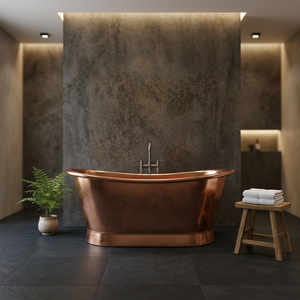 Bañera Ovalada Independiente de Cobre, Bañera de Lujo de Metal para Baño, Hotel, Spa - Product Image 1
