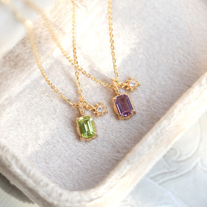 925 Sterling Silver <strong>Peridot</strong> <strong>Necklace</strong> Small B Store Boutique Fine Jewelry Supplier Hypoallergenic Cube Sugar Silver <strong>Necklace</strong> - Product Image 3