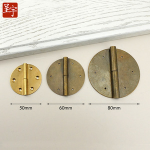 Round Copper Hinges For Furniture Antique Style Surface Mount Durable Polished Traditional Design - Product Image 2