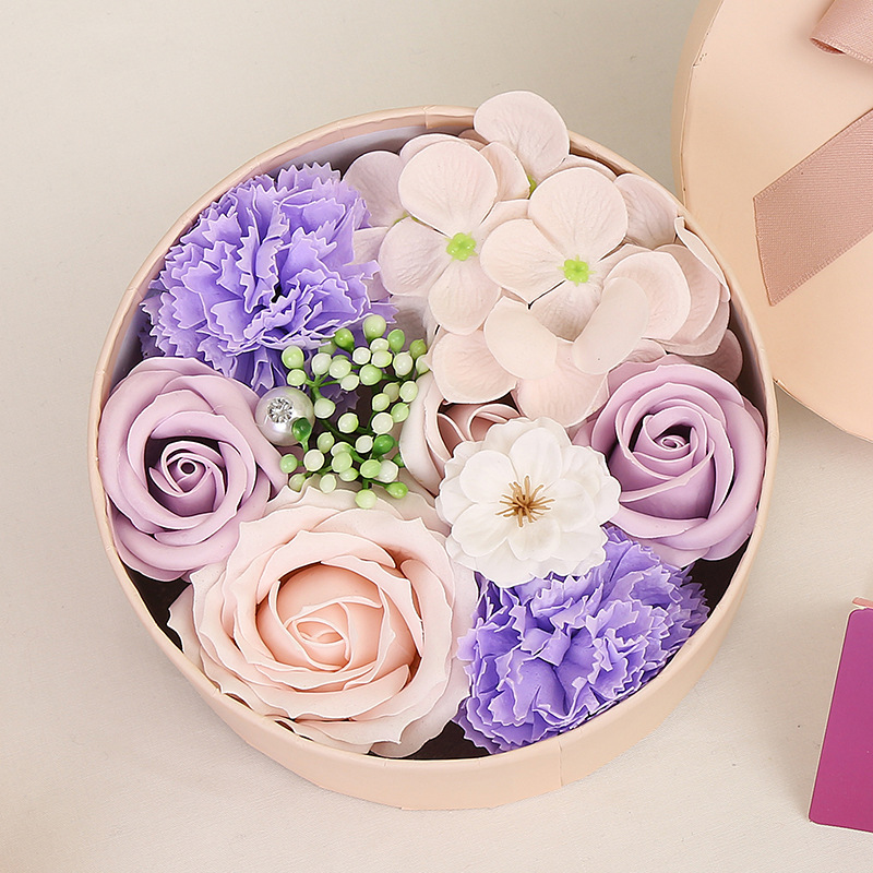 Violet (petite boîte ronde fleur de savon)