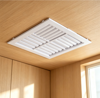 Diffuseur d'air carré 4 voies MV370x370mm en plastique ABS, grille de ventilation de plafond à lame réglable, noyau amovible, installation facile par clipser