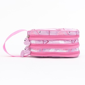 Pencil Bag - Multi Compartments <b>Pink</b> Flamingo Pencil Case 3 Zippers Pencil Pouch Bag - Product Image 2