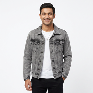 Vente à Chaud Veste en Denim Slim Fit Décontractée pour Hommes Meilleur Design Vêtements d'Extérieur à la Mode de Haute Qualité - Product Image 1