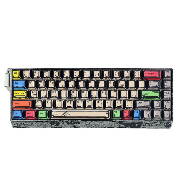 75 Keys Cherry Profile PBT Five-sided Dye Sub Keycaps Canvas Manga Style for Mechanical Gaming Rapid Trigger Keyboard MX Switch