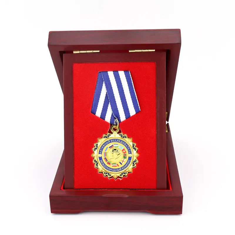 Manufacturer Custom Medalla Medallion Metal Medal Badges 3D Activity Medal Of Honor with Medal Kazakhstan Packing Box