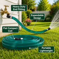 Manguera de Jardín Extensible Plana, Flexible, Ligera y Portátil, Tubería de Agua Compacta y Extensible para Lavado de Autos y Riego de Plantas