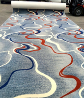 Tapis luxueux en polyester à poils longs, imprimé 3D haute définition, fabriqué à la machine, style chinois moderne et simple, réversible et antidérapant