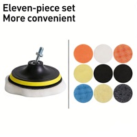 Kit de 7 tampons de polissage pour voiture de 3 pouces et ensemble d'éponges de lustrage pour perceuse, tampons applicateurs de cire pour le detailing automobile