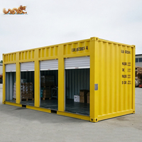 Conteneur de stockage robuste en acier de 20 pieds avec 4 portes à enroulement pour équipement extérieur, résistant aux intempéries