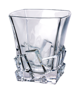 Verres à whisky carrés modernes en verre taillé à la main, transparents, pour les fêtes - Product Image 1