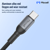 Câble USB C vers C Miccell en gros, durable, avec charge PD 60W et transfert de données 480 Mbps pour ordinateurs portables, tablettes et smartphones