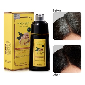Shampoo colorant capillaire noir au gingembre en 5 minutes, marque OEM, fabricant de couleurs, étiquette privée, shampooing noir permanent au gingembre à action rapide - Product Image 5