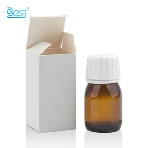 Flacon en verre de liquide oral ambré vitaminé de 60 ml 30 ml 2 oz 1 oz avec bouchon inviolable et emballage en boîte