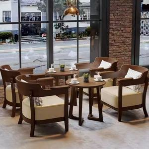 Conjunto de muebles comerciales modernos para restaurantes, sillas y sofás cómodos para restaurantes, sillas para cafeterías, madera maciza. - Product Image 1