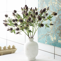 Bunga Eryngium Buatan CAWELL, Simulasi Tinggi, Bahan Sutra Plastik, Sea Holly Buatan, untuk Dekorasi, Bunga Peterseli Buatan