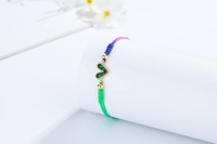 Bleu et violet multicolore Patchwork armure broderie tressé Bracelet fête femmes hommes cadeau Bracelets or 18 carats