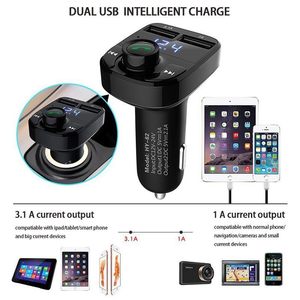 ทรานสมิตเตอร์ FM LED ในรถยนต์,เครื่องชาร์จเร็ว USB คู่4.0สเตอริโอไร้สายแฮนด์ฟรี <span class=keywords><strong>MP3</strong></span>เครื่องเล่น3.1A