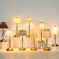 Lámpara de Mesa Dorada Inalámbrica de Lujo, Recargable, LED, Control Táctil, para Bodas, Eventos, Regalo