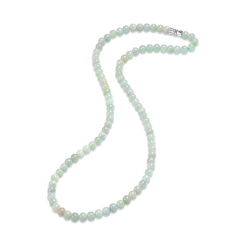 HMOIS Long Jewelry Hetial Jade Necklace Natural Stone Wholesale Prices Real Women Green Jade Necklaces
