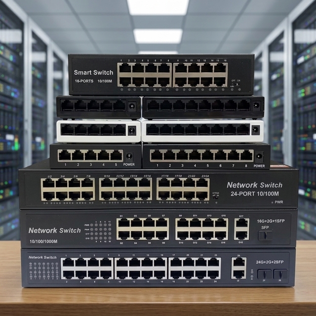Network Switches 5/8/16/24 Port Gigabit 10/100/1000Mbps RJ45 Plug and Play Stackable QoS 12Gbps in Stock for Home Office