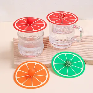 Custom 3D Fruit Silicone Cup Cover Portable Mug Lid For Tea Coffee Mats Pads Tool