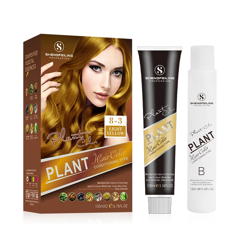 OEM ODM Organic Herbal Yellow Natural Coloring Cream Semi-Permanent Hair Dye Cream For Fashion Salon Private Label