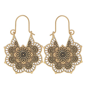 Boucles d'oreilles pendantes géométriques en alliage, plaqué bronze antique, style bohème, bijoux de fête pour femmes - Product Image 5