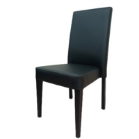 Chaise d'hôtel empilée en cuir aluminium noir