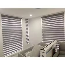 Chất Lượng Cao 5 Sao Hai Lớp 100% Màn Ánh Sáng Ngày Đêm Zebra Rèm Cửa Sổ Shades UV-Bảo Vệ Vải Polyester Con Lăn - Product Image 4
