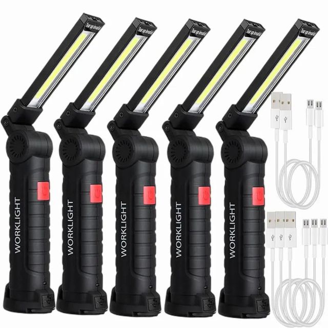 Safety Focused Portable COB LED Flashlight USB Rechargeable Work Light PPE Worksite Personal Protective Safety Lamp