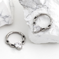 Calendo ASTM F136 G23 Titane Anneaux segmentés articulés pour Daith, Clicker de nez, Anneau de septum, Piercing de nez