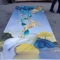 Panneau mural décoratif en PVC souple effet marbre, impression 3D, revêtement UV, étanche, pour usage hôtelier – Approvisionnement direct usine