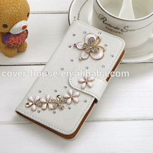 Ốp Lưng Da 3D Cherry Blossoms Rhinestone Cho iPhone 6S Có Ngăn Đựng Thẻ - Product Image 6