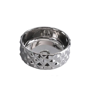 <span class=keywords><strong>Lavabo</strong></span> <span class=keywords><strong>da</strong></span> <span class=keywords><strong>Appoggio</strong></span> Moderno in Ceramica Argento e Oro, Resistente all'Acqua e Durevole, per Bagno Hotel HUIKLER - Product Image 5