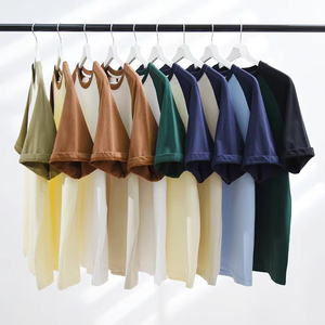 Factory Wholesale Custom Thick Collar Cotton Tee <b>Shirt</b> Men <b>Patchwork</b> Color Clash T <b>Shirt</b> - Product Image 3