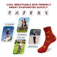 Chaussettes mi-mollet personnalisées à motif étoile et lune, élastiques, respirantes, confortables, pour le sport et le quotidien, taille unique, logo personnalisé disponible