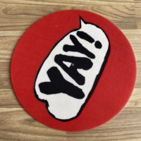 Tapis antidérapant personnalisé de 12 pouces, imprimé sur mesure, en feutre rond pour tourne-disque, adapté à la sublimation par transfert thermique, pour lecteur de disques vinyles