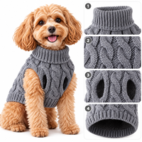 Pull tricoté rayé pour animaux de compagnie FNJIA, motif dessin animé, vêtements chauds d'hiver pour chiots, vente en gros directe usine