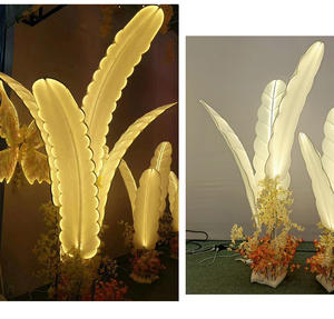 Iluminación Decorativa para Bodas, Luces de Camino con Hojas de Plátano, Decoración para el Área de Bienvenida, Accesorios para Bodas, Luces Decorativas con Plumas - Product Image 5