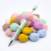 Perles en silicone en forme d'oiseaux pour stylos à perles, perles 3D en forme d'animaux pour porte-clés, breloques de sac, artisanat DIY, couleurs personnalisées en gros