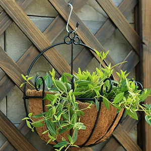 Panier suspendu en métal pour plantes avec doublure en fibre <span class=keywords><strong>de</strong></span> coco, porte-plantes mural demi-rond en fil <span class=keywords><strong>de</strong></span> fer, porte-pots <span class=keywords><strong>de</strong></span> fleurs - Product Image 5