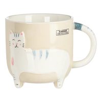 Tasse à café en céramique en forme d'animal OEM, tasse à personnaliser peinte à la main pour la rentrée scolaire, cadeau personnalisé et usage quotidien