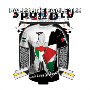 T-shirt de sport unique pour homme Aigle de Palestine 220g en polyester tricoté, anti-humidité, haute performance, manches courtes personnalisables - Product Image 2