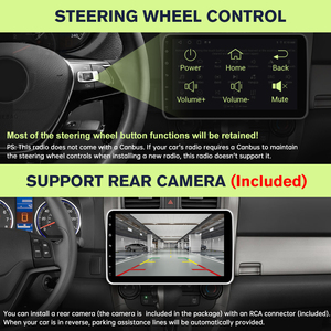 Autoradio Junsun 1 DIN avec écran tactile rotatif de 10 pouces pour usage universel avec caméra, stock US, CarPlay, Android <span class=keywords><strong>Auto</strong></span>, navigation GPS - Product Image 5