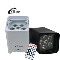 Projecteur PAR LED silencieux 6x18W RGBWAUV 6-en-1 sans fil à batterie avec télécommande DMX IRC pour scène et mariage