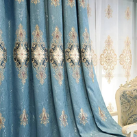 Rideaux occultants en chenille brodés en forme de cœur, décoratifs et exquis, sur mesure pour fenêtres européennes, pour salon