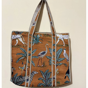 กระเป๋าผ้าฝ้ายพิมพ์ลายสัตว์กระเป๋าสะพายไหล่ทำมือออกแบบเอง - Product Image 1
