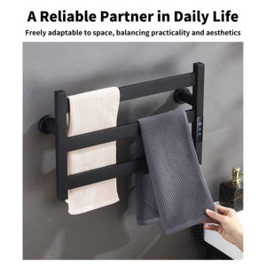 Ensemble de porte-serviettes à contrôle de température en acier inoxydable, pliable, mural, pour salle de bain d'hôtel, support métallique - Product Image 4