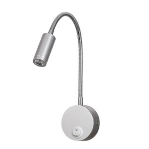 โคมไฟ LED ติดผนัง3W แบบปรับได้ยืดหยุ่นห่านคอเหล็กไฟอ่านหนังสือข้างเตียงหรี่แสงได้สวิตช์สีขาวอบอุ่น - Product Image 4